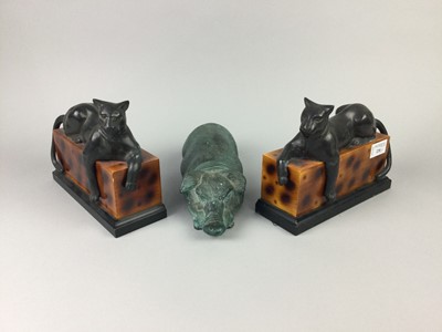 Lot 220 - A PAIR OF ART DECO STYLE BOOKENDS AND A DOORSTOP