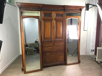 Lot 417 - A LATE VICTORIAN MAHOGANY DOUBLE WARDROBE