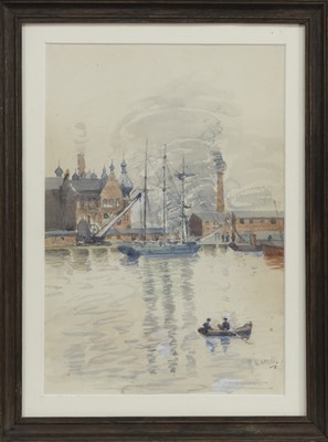 Lot 164 - ROWING ON THE CLYDE, A WATERCOLOUR BY RICHARD HUBBARD ARROL