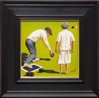 Lot 287 - GRAHAM H D MCKEAN, AT THE BOWLING oil on...