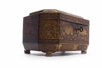 Lot 805 - EARLY 19TH CENTURY CHINESE LACQUERED TEA CADDY...