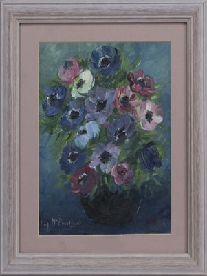 Lot 341 - ANEMONES, AN OIL BY JENNY MCPHEDRAN