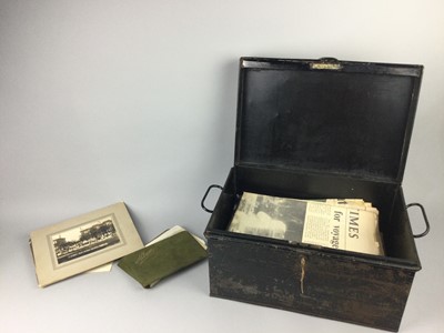 Lot 198 - AN EARLY 20TH CENTURY DEEDS BOX, AUTOGRAPHS AND PHOTOGRAPHS