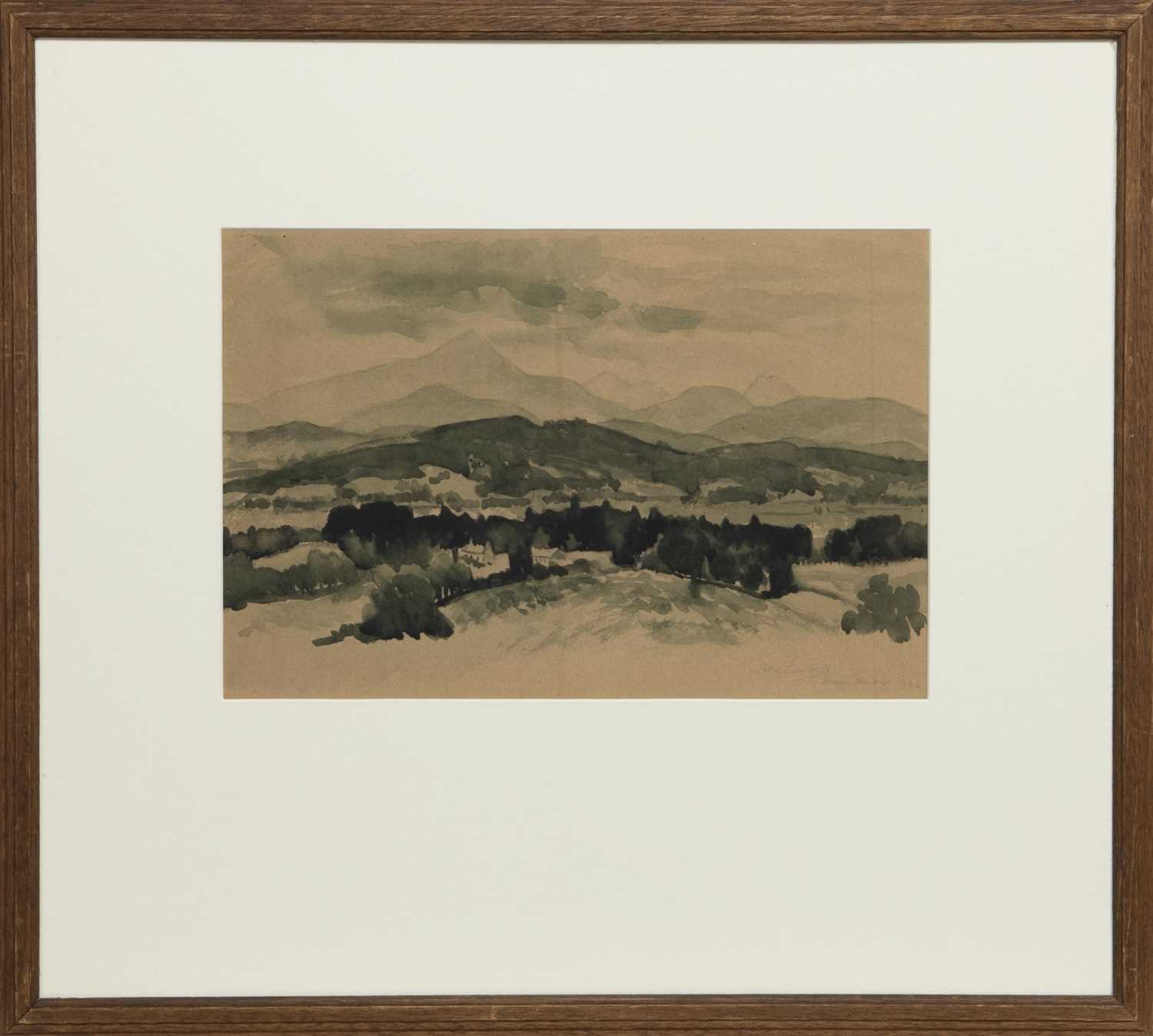 Lot 308 - BEN LOMOND FROM ARNPRIOR, A WATERCOLOUR BY MARY ARMOUR