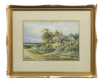 Lot 261 - TENDING THE COTTAGE GARDEN, A WATERCOLOUR BY ALEXANDER MOLYNEUX STANNARD