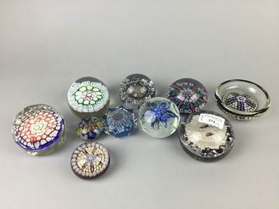 Lot 374 - A LOT OF NINE GLASS PAPERWEIGHTS