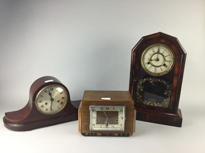 Lot 484 - AN EARLY 20TH CENTURY AMERICAN EIGHT-DAY DUCHESS MANTEL CLOCK AND TWO OTHER CLOCKS