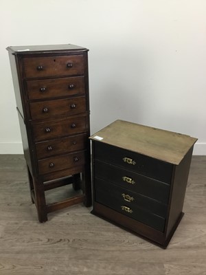 Lot 486 - AN EARLY 20TH CENTURY APPRENTICE MAHOGANY TABLE TOP CHEST AND ANOTHER