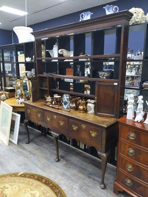 Lot 409 - A GEORGE III MAHOGANY WELSH DRESSER