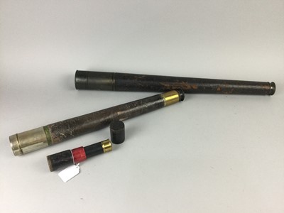 Lot 425 - A POCKET TELESCOPE BY LENNIE OF EDINBURGH ALONG WITH TWO OTHERS