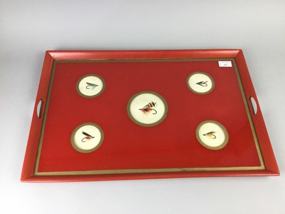 Lot 431 - A TEA TRAY ALONG WITH ANOTHER