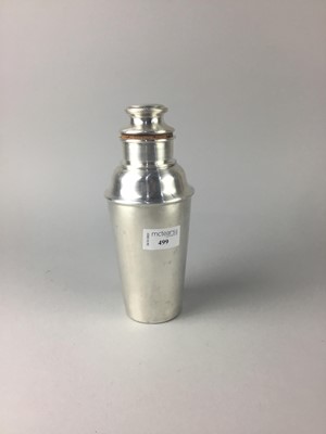 Lot 499 - A SILVER PLATED COCKTAIL SHAKER