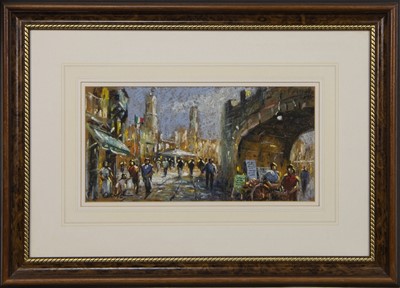 Lot 28 - ITALIAN STREET, A PASTEL BY ANTHONY ORME