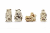 Lot 849 - THREE MID 20TH CENTURY JAPANESE BONE NETSUKE...