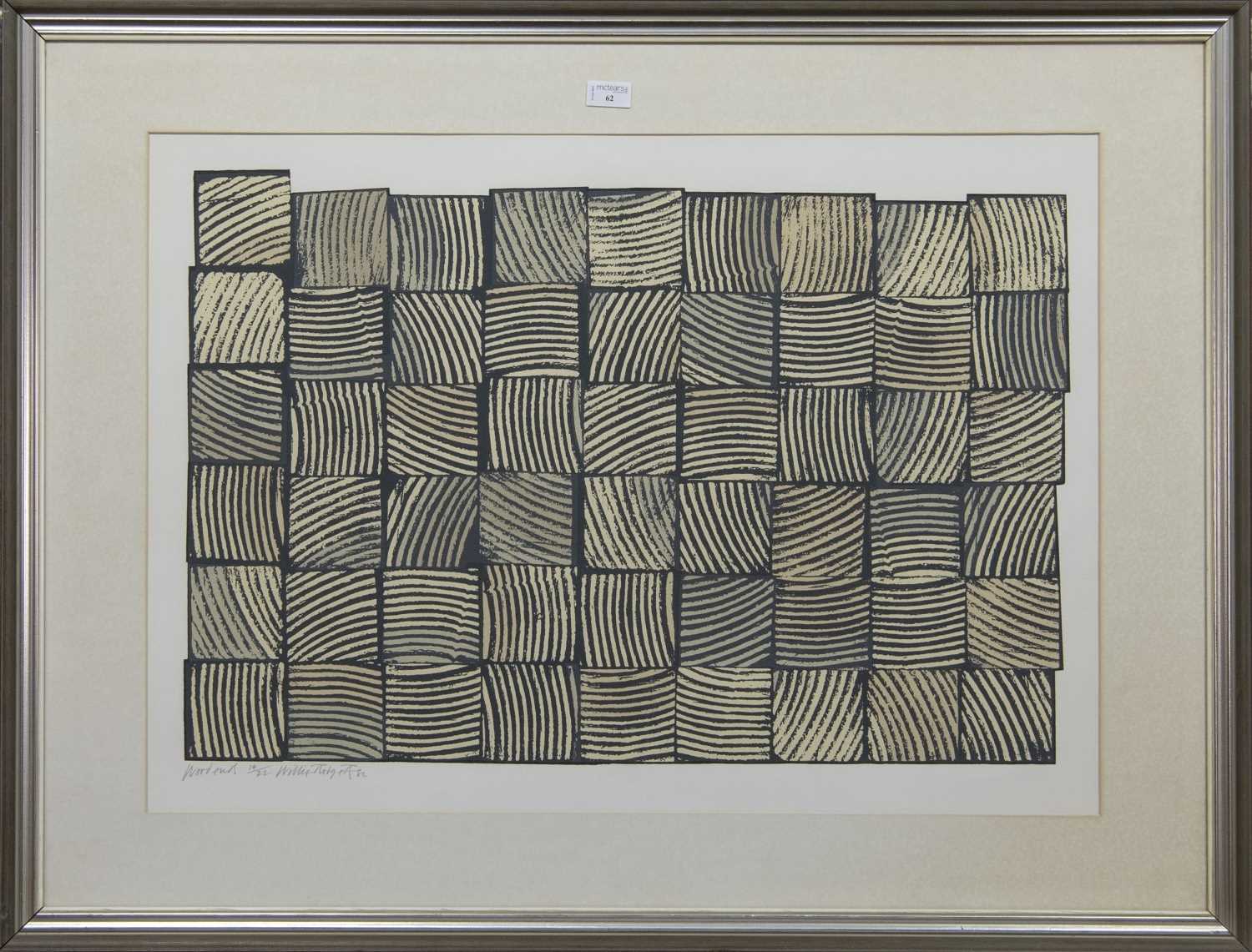Lot 62 - WOOD ENDS, A SIGNED LIMITED EDITION WOODCUT BY WILLIE RODGER