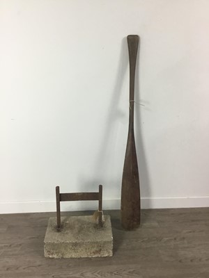 Lot 601 - A BOOT SCRAPER AND A PADDLE