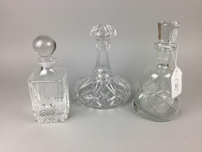 Lot 568 - A LOT OF SIX CUT GLASS DECANTERS