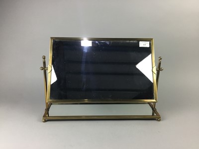 Lot 615 - A BRASS DRESSING TABLE MIRROR