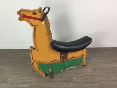 Lot 1125 - A PAINTED WOODEN 1950S/60S FAIRGROUND RIDE HORSE