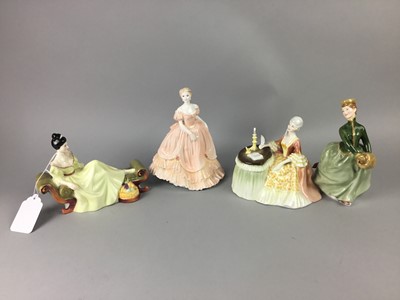 Lot 623 - A LOT OF FIVE DOULTON AND COALPORT FIGURES