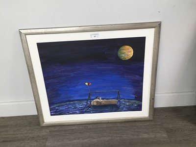 Lot 65 - MOONLIGHT, A GOUACHE BY BRIAN MCCONVILLE * ALONG WITH FIVE OTHER PICTURES