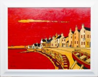 Lot 295 - IAIN CARBY, SUNSET AT ST MARGARETS oil on...