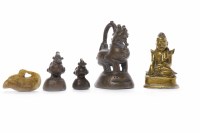 Lot 884 - THREE 20TH CENTURY CHINESE BRONZE OPIUM...