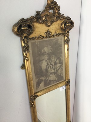 Lot 1104 - A LATE 19TH CENTURY GILTWOOD WALL MIRROR