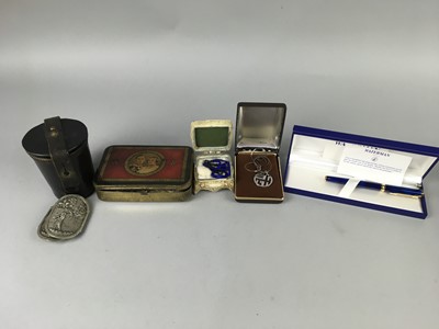 Lot 210 - A WATERMAN PEN, COSTUME JEWELLERY, STAMPS AND OTHER OBJECTS