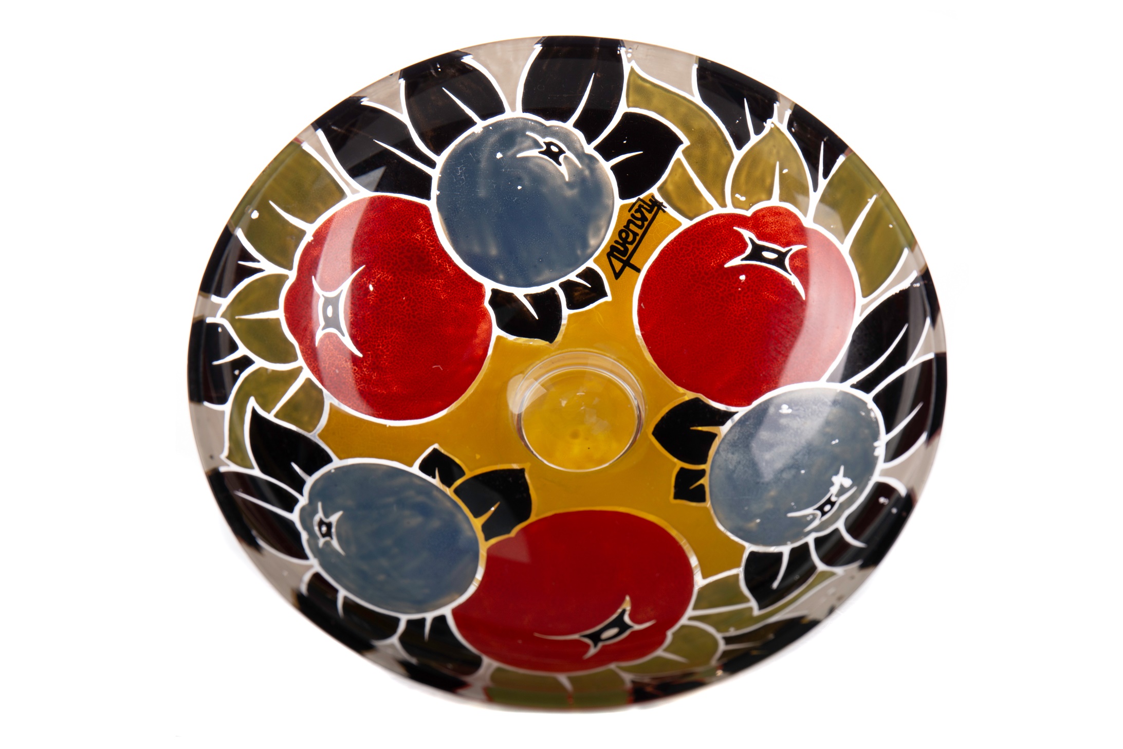 Lot 807 A FRENCH ART DECO GLASS PEDESTAL BOWL