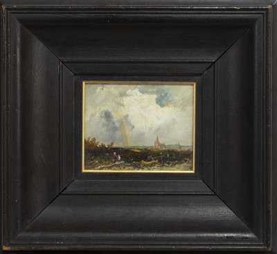 Lot 318 - SKETCH, CLOUDY DAY, AN OIL BY JAMES CLARK