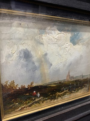 Lot 318 - SKETCH, CLOUDY DAY, AN OIL BY JAMES CLARK
