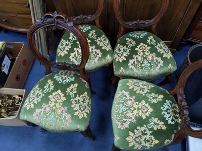 Lot 96 - A SET OF FOUR VICTORIAN DRAWING ROOM CHAIRS