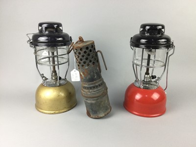 Lot 183 - A LOT OF TWO TILLEY LAMPS AND A MINERS SAFETY LAMP