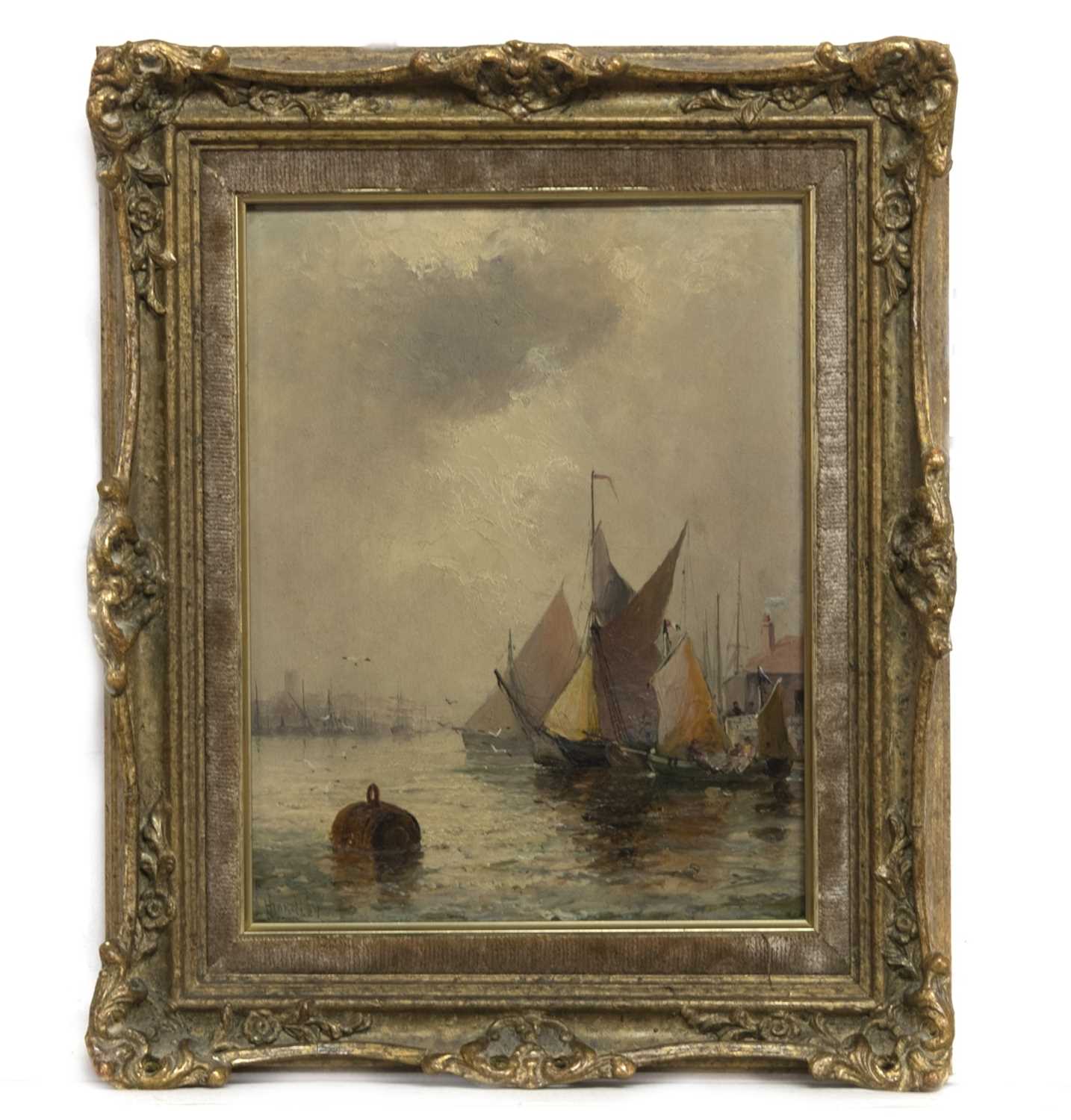 Lot 316 - AT PORT, AN OIL BY WILLIAM ANSLOW THORNLEY