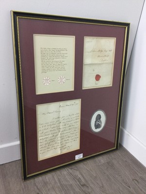 Lot 424 - A LATE 18TH CENTURY LETTER AND SILHOUTTE OF JOHN METHE MP