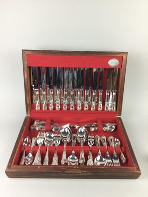 Lot 103 - A TWELVE SETTING SILVER PLATED CANTEEN