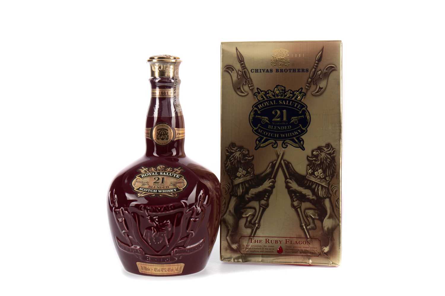 Lot 45 - CHIVAS REGAL ROYAL SALUTE AGED 21 YEARS RUBY DECANTER