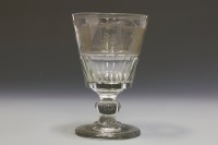 Lot 1107 - EARLY 19TH CENTURY ENGRAVED GLASS GOBLET the...
