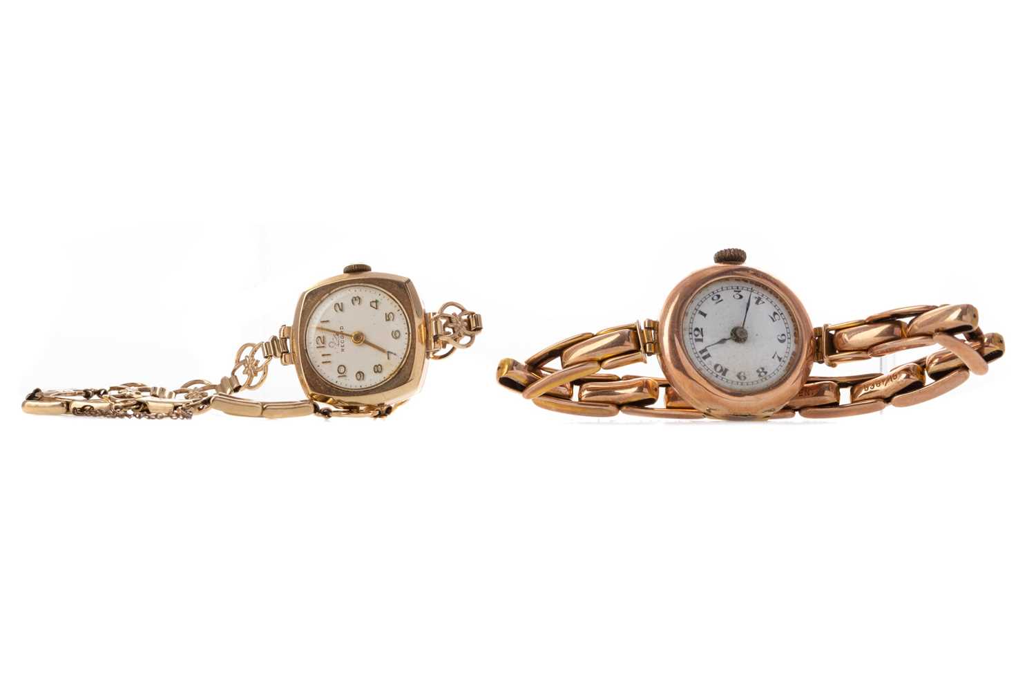 Lot 816 - TWO LADY'S GOLD WATCHES
