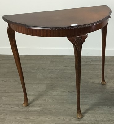 Lot 227 - A MAHOGANY SERPENTINE SIDE TABLE