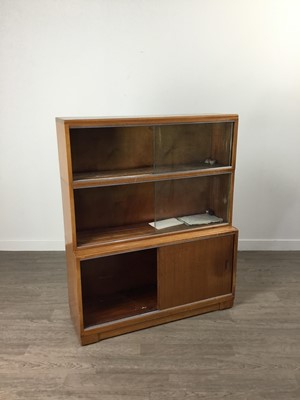 Lot 228 - A MAHOGANY TELEPHONE TABLE AND A BOOKCASE