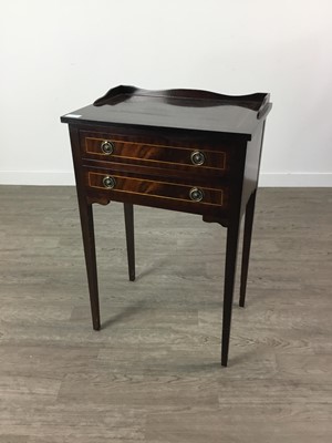 Lot 237 - A MAHOGANY SIDE TABLE AND A CANTEEN OF CUTLERY