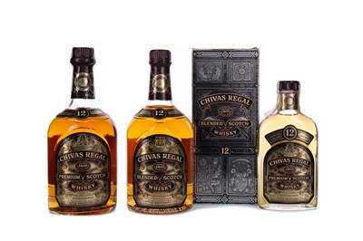 Lot 83 - TWO AND A QUARTER BOTTLES OF CHIVAS REGAL AGED 12 YEARS