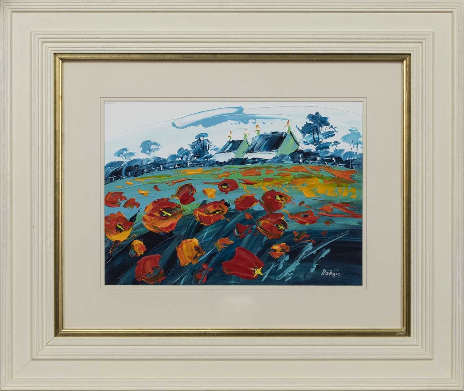 Lot 118 - POPPIES, AN OIL BY LYNN RODGIE