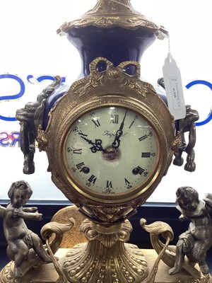 Lot 620 - A REPRODUCTION 'IMPERIAL' CLOCK GARNITURE