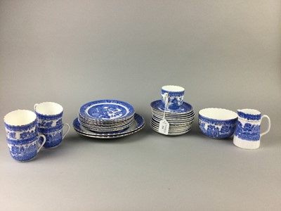 Lot 334 - A ROSYLN CHINA 'WILLOW' PATTERN TEA SERVICE AND A PAGODA PATTERN SERVICE