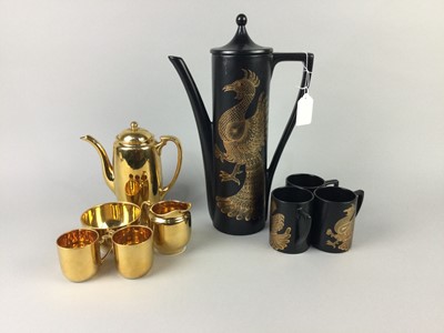 Lot 335 - A PORTMEIRION PHOENIX PATTERN COFFEE SERVICE AND A GILT SERVICE