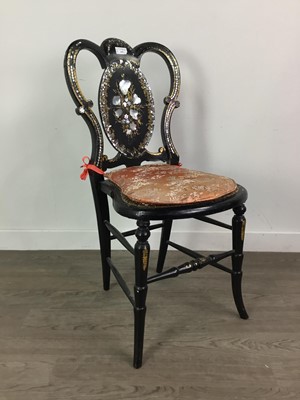 Lot 147 - A VICTORIAN LACQUERED BEDROOM CHAIR