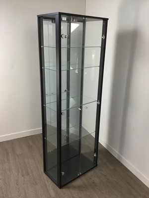Lot 154 - A MODERN DISPLAY CABINET ALONG WITH ANOTHER